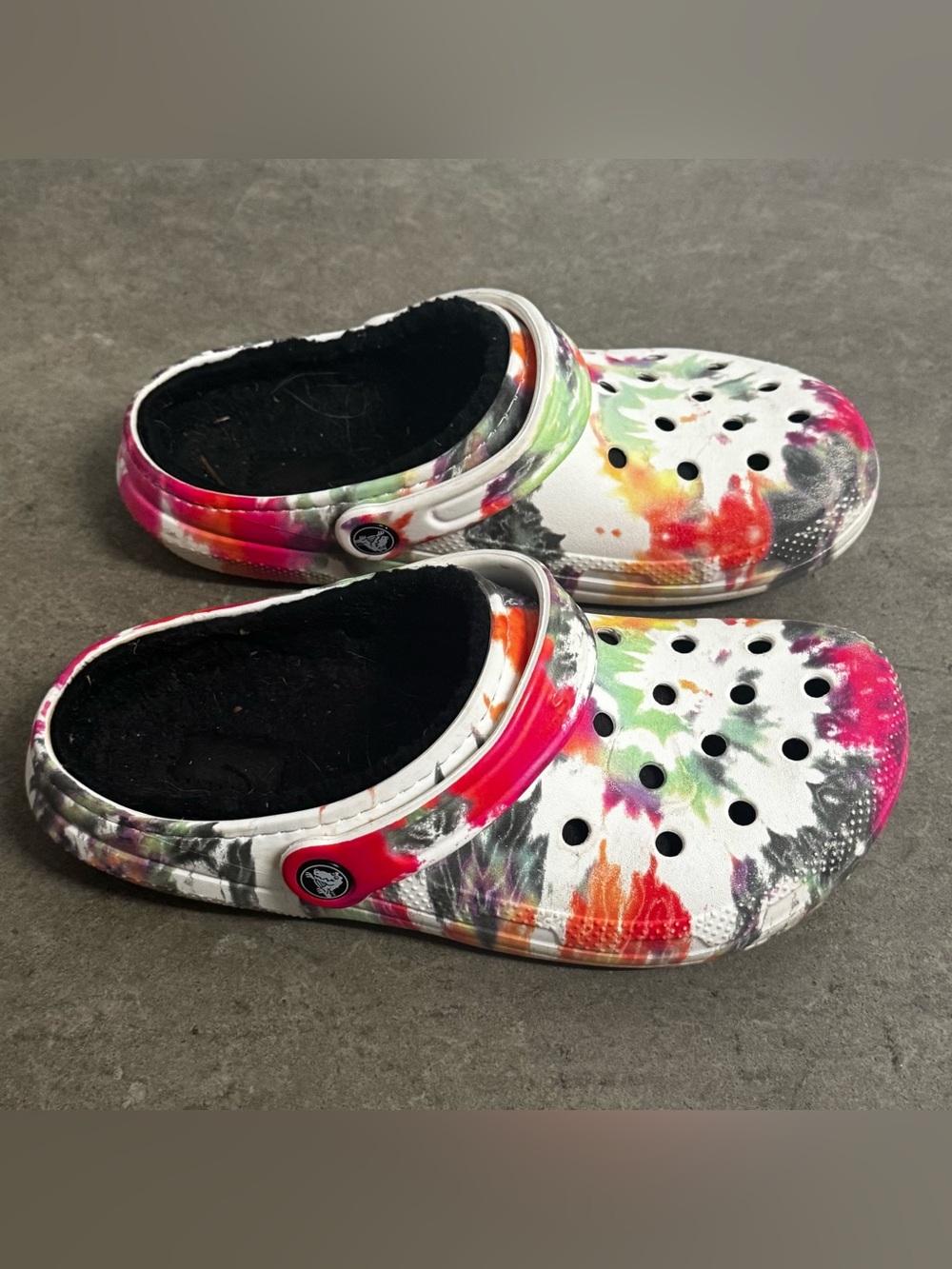 CROCS Tie-Dye Pattern Slip-On Clogs - White Multi - Picture 2 of 3